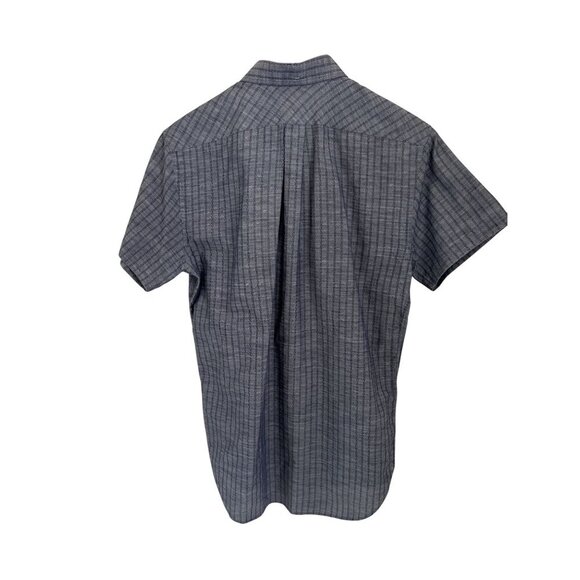 Billy Reid Kirby Short-Sleeve Micro-Plaid Slim Fit Button-Down Shirt Size Small - Picture 6 of 7
